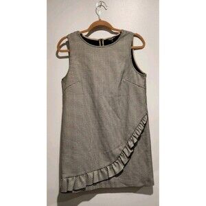 Tara Jarmon Houndstooth Ruffle Shift Dress Size EU42/US10